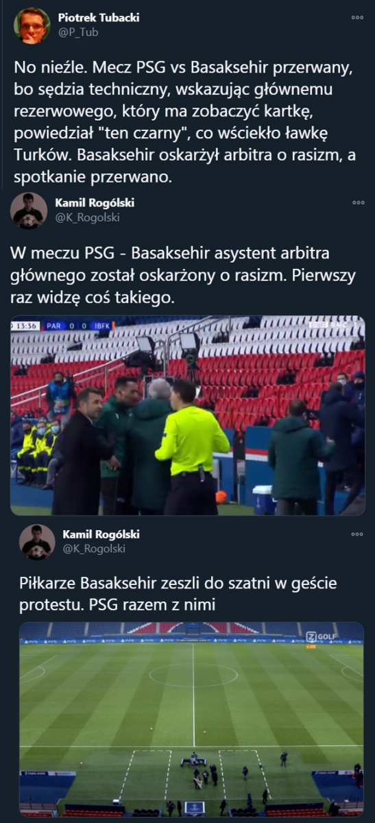 DLATEGO mecz PSG - Basaksehir został przerwany!